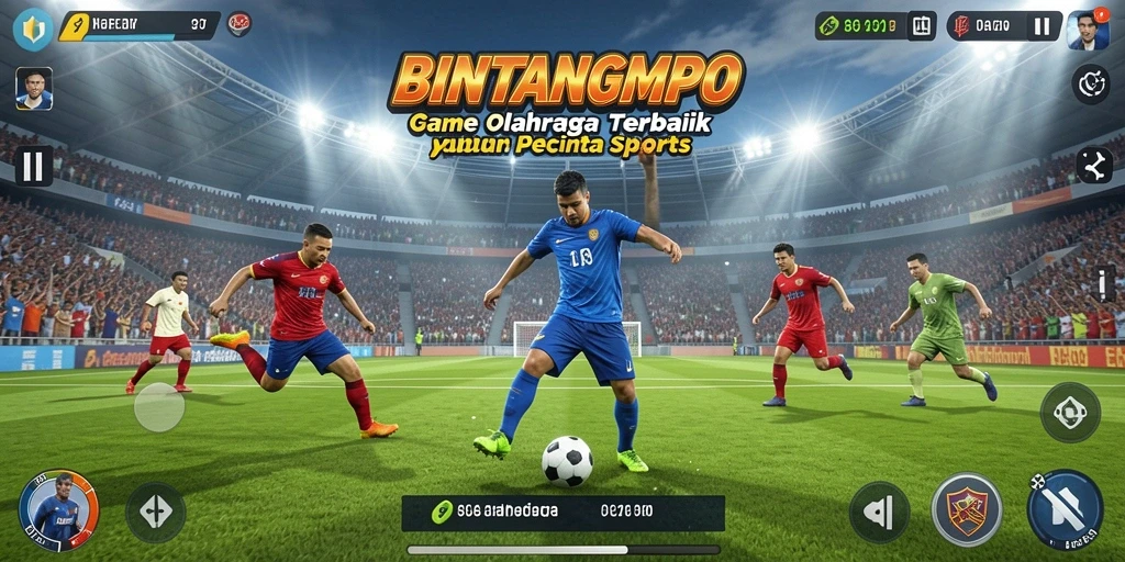 Screenshot gameplay BINTANGMPO menunjukkan aksi seru dari pertandingan olahraga.