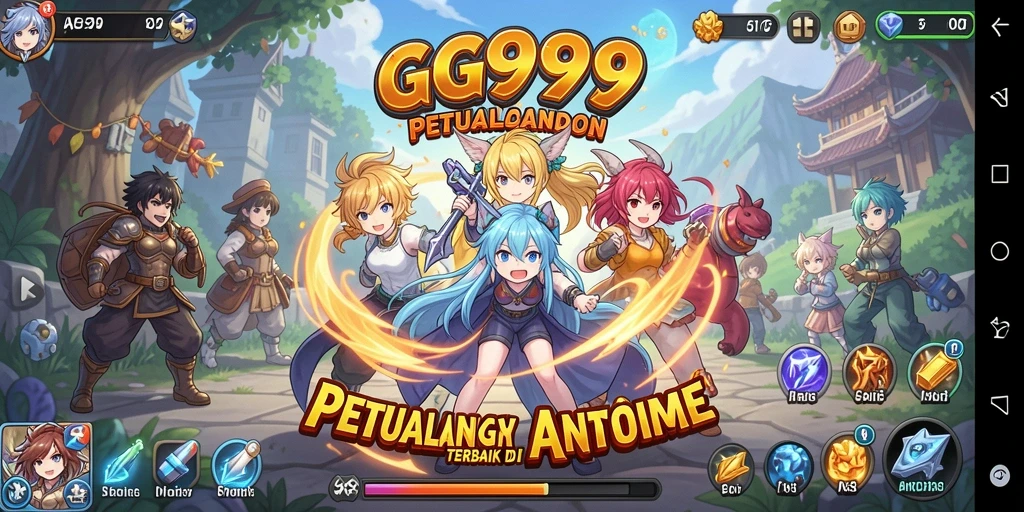 Tampilan menarik dari gameplay GG999 dengan karakter Anime yang dinamis.