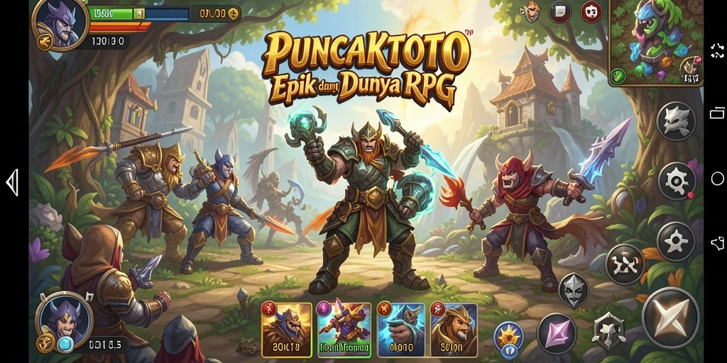 Gameplay seru PUNCAKTOTO dengan aksi RPG yang mendebarkan.