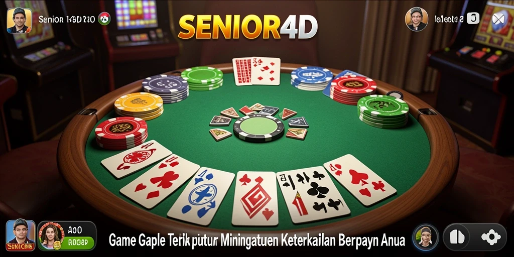 Tampilan gameplay SENIOR4D yang menampilkan suasana bermain Gaple yang seru.